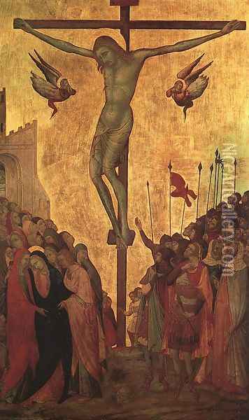 The Crucifixion 1300s Oil Painting - Ugolino Lorenzetti
