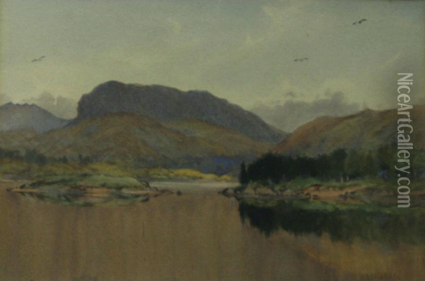 A Lake District Scene Oil Painting - Isaac Cooke