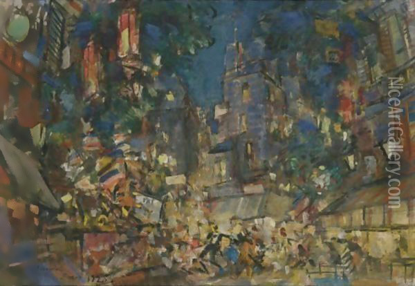 Paris At Night 4 Oil Painting - Konstantin Alexeievitch Korovin