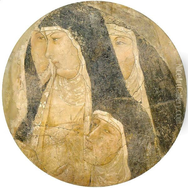 Group of Poor Clares Oil Painting - Ambrogio Lorenzetti