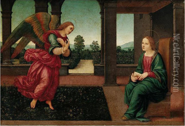 The Annunciation Oil Painting - Lorenzo Di Credi