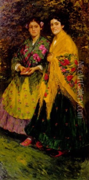 Les Bohemiennes Oil Painting - Sigismund Nagy
