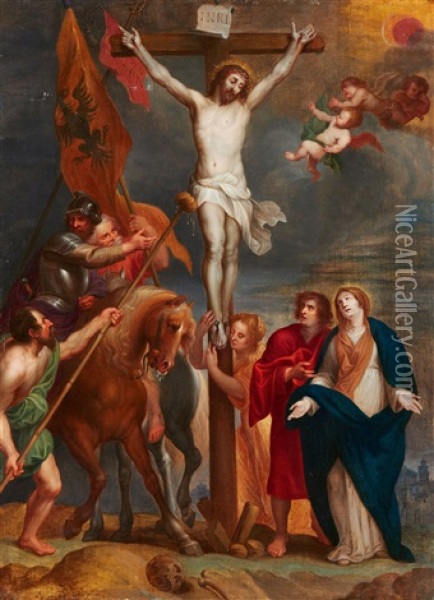 The Crucifixion Oil Painting - Abraham van Diepenbeeck