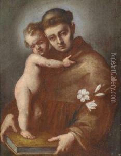 Der Hl. Antonius Von Padua Mit Dem Jesuskind Oil Painting - Carlo Ceresa