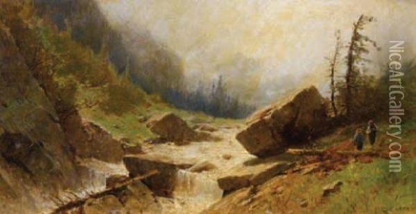 Torrent En Montagne Oil Painting - Gustave Castan