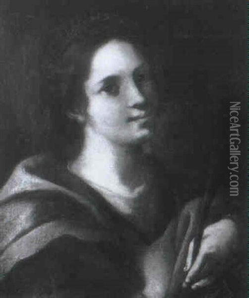 Saint Catherine Oil Painting - Giovanni Francesco Romanelli