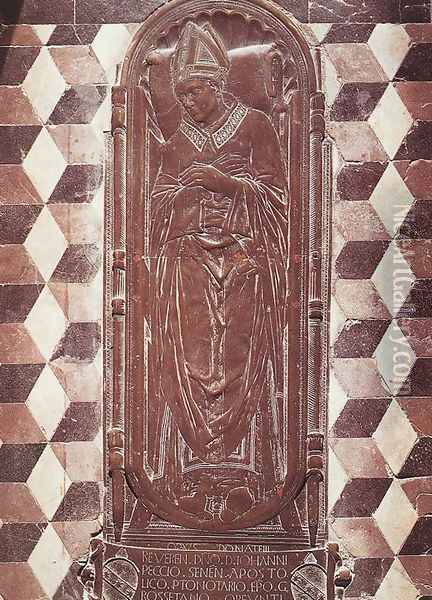 Tombstone of Bishop Giovanni Pecci Oil Painting - Donatello