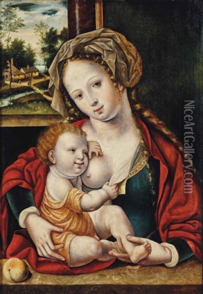 The Virgin And Child Oil Painting - Jan Gossaert
