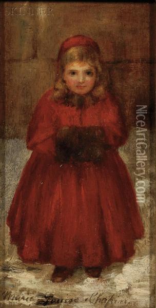 Portrait Of A Young Girl With A Muff Oil Painting - Marie Louise Chapin