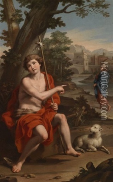 Saint Jean Baptiste Dans Un Paysage Oil Painting - Jacopo Alessandro Calvi