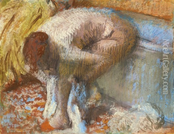 Femme S'essuyant Les Pieds Oil Painting - Edgar Degas