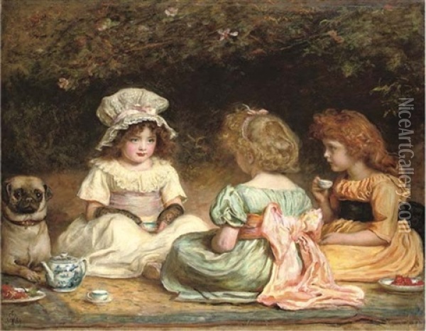 Afternoon Tea (or The Gossips) Oil Painting - John Everett Millais