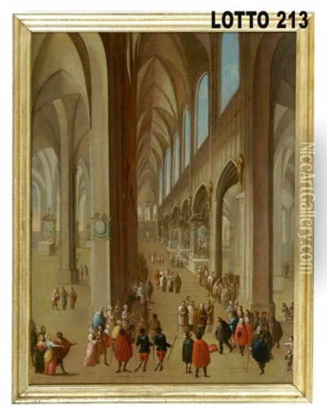 Interno Di Basilica Oil Painting - Franz Anton Felder