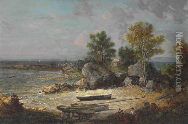 Oysterman's Hut Oil Painting - George Loring Brown