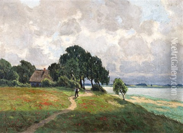 Katen Am Boddenweg Oil Painting - Paul Mueller-Kaempff