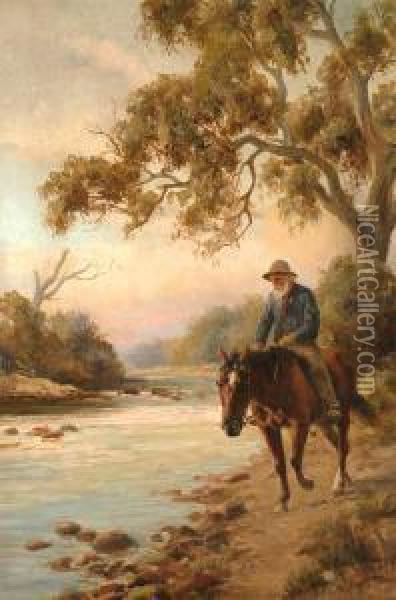 Man On Horseback Oil Painting - Jan Hendrik Scheltema