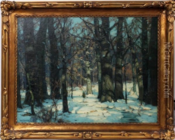 Sunlit Forest Oil Painting - John Fabian Carlson