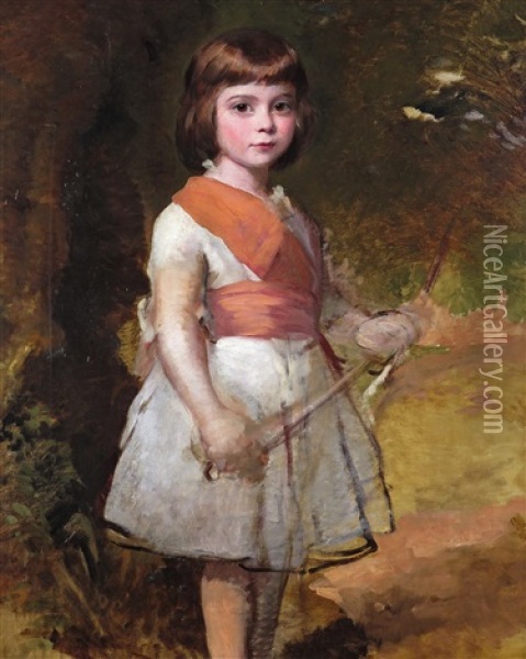 The Artist's Youngest Son, John In 1861 Oil Painting - George Richmond