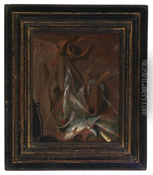 Fish Still Life Oil Painting - Jakob Gillig
