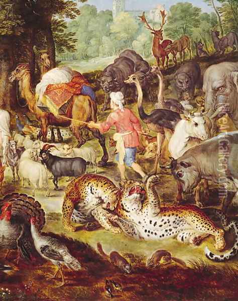 Noahs Ark, detail of the right hand side, after a painting by Jan Brueghel the Elder Oil Painting - Jan Snellinck