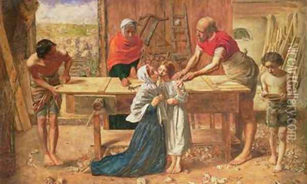 Christ in the House of His Parents 1863 Oil Painting - & Solomon, Rebecca Millais, J.E.