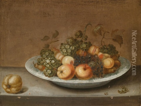 Fruchtestillleben In Einer Breiten Schale Oil Painting - Johannes Bouman