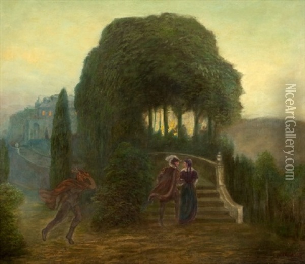 Faust A Marketka Oil Painting - Jan B. Minarik