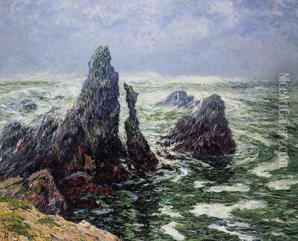 The Needles of Port-Cotom, Belle Ile Oil Painting - Henri Moret