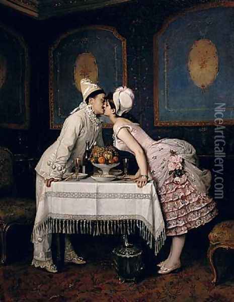 Le baiser Oil Painting - Auguste Toulmouche