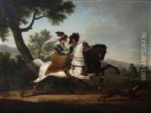 Couple De Cavaliers Oil Painting - Edouard Bernard Swebach