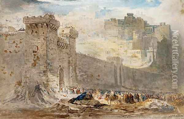 Christ's entry into Jerusalem Oil Painting - John Martin