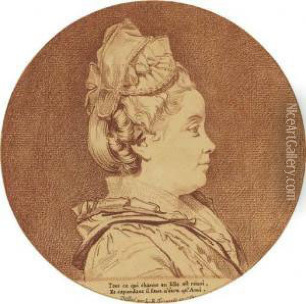 Portrait De Femme En Buste Vue De Profil, A Droite Oil Painting - Louis Rolland Trinquesse