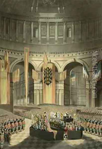 The Ceremony of Lord Nelsons Interment in St. Pauls Cathedral from The History and Graphic Life of Nelson 1806 Oil Painting - William Orme