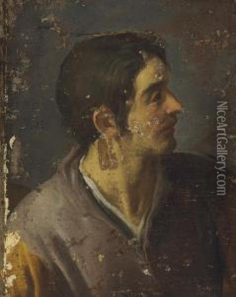 Head Of A Man Oil Painting - Diego Rodriguez de Silva y Velazquez