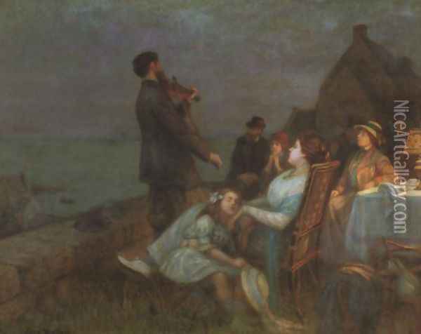 Members of the Danish artist's colony at Skagen in North Jutland Oil Painting - Jose Belon