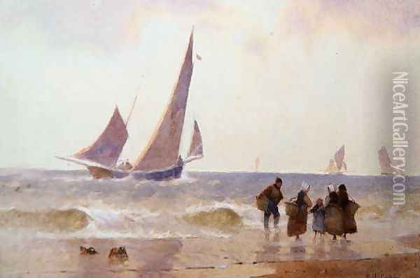 Off to the Fishing Grounds Oil Painting - Hector Caffieri