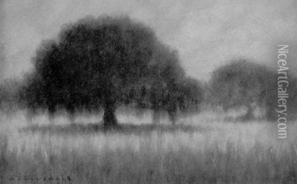 Landscape With Oak Trees Oil Painting - Alexander John Drysdale