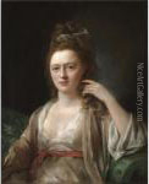 Portrait Of A Lady Said To Be Ann Gardiner (1746-1810) Oil Painting - Nathaniel Hone