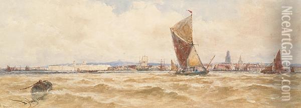 Off Greenwich Oil Painting - Thomas Bush Hardy