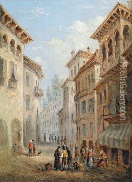 Stadtmotiv Aus Italien Oil Painting - Guiseppe Canella
