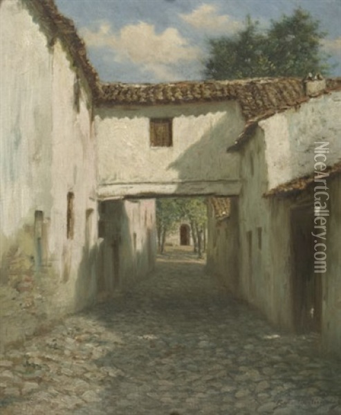 The Siesta Hour, Ronda, Spain Oil Painting - Burr H. Nicholls