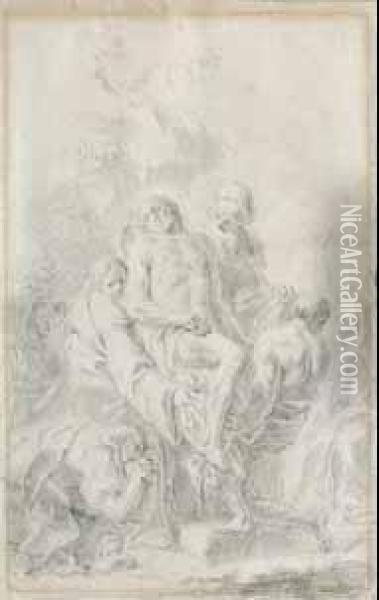 Christus Wird In Das Grab Getragen Oil Painting - Johann Heinrich Schonfeld