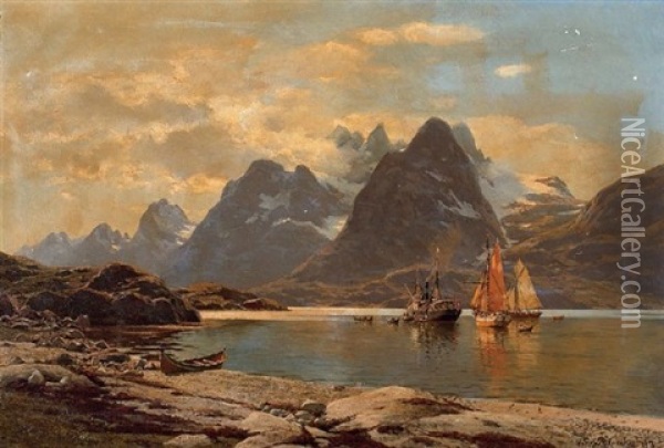 Am Raftsund Auf Den Lofoten Oil Painting - Karl Paul Themistocles von Eckenbrecher