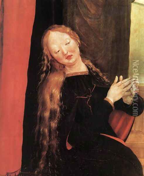 The Annunciation (detail 1) c. 1515 Oil Painting - Matthias Grunewald (Mathis Gothardt)