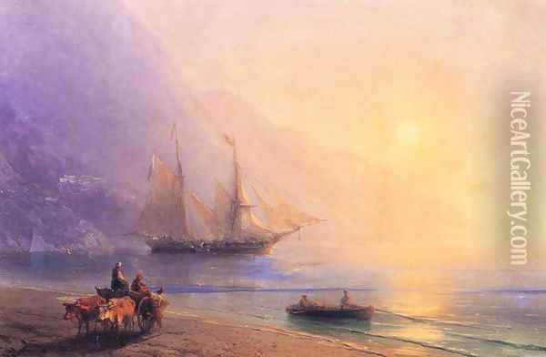 Loading Provisions off the Crimean Coast Oil Painting - Ivan Konstantinovich Aivazovsky