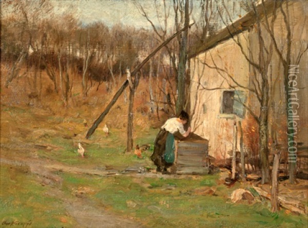 The Old Mill, Long Island Oil Painting - Charles Paul Gruppe