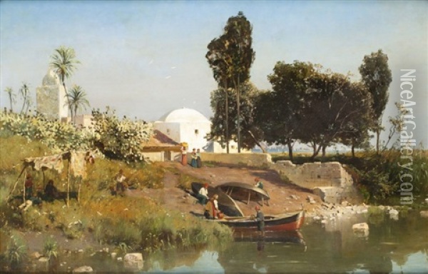 Rivage Oriental Oil Painting - Edgar Meyer