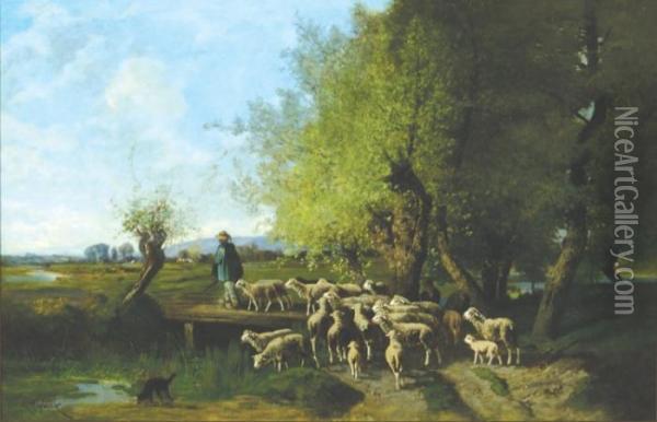 Le Berger Oil Painting - Alexandre Defaux