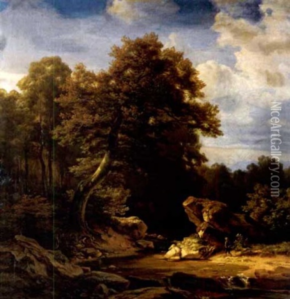 Ein Waldweg Oil Painting - Johann (Hans) Beckmann