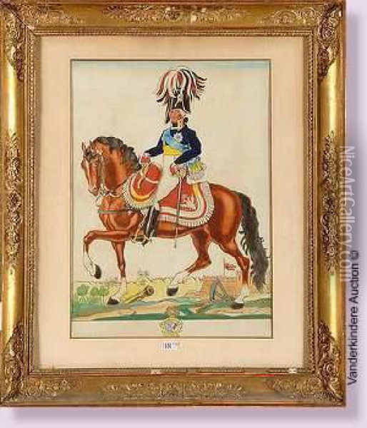 Le General Murat A Cheval Oil Painting - Emmanuel Poire, Dit Caran D'Ache